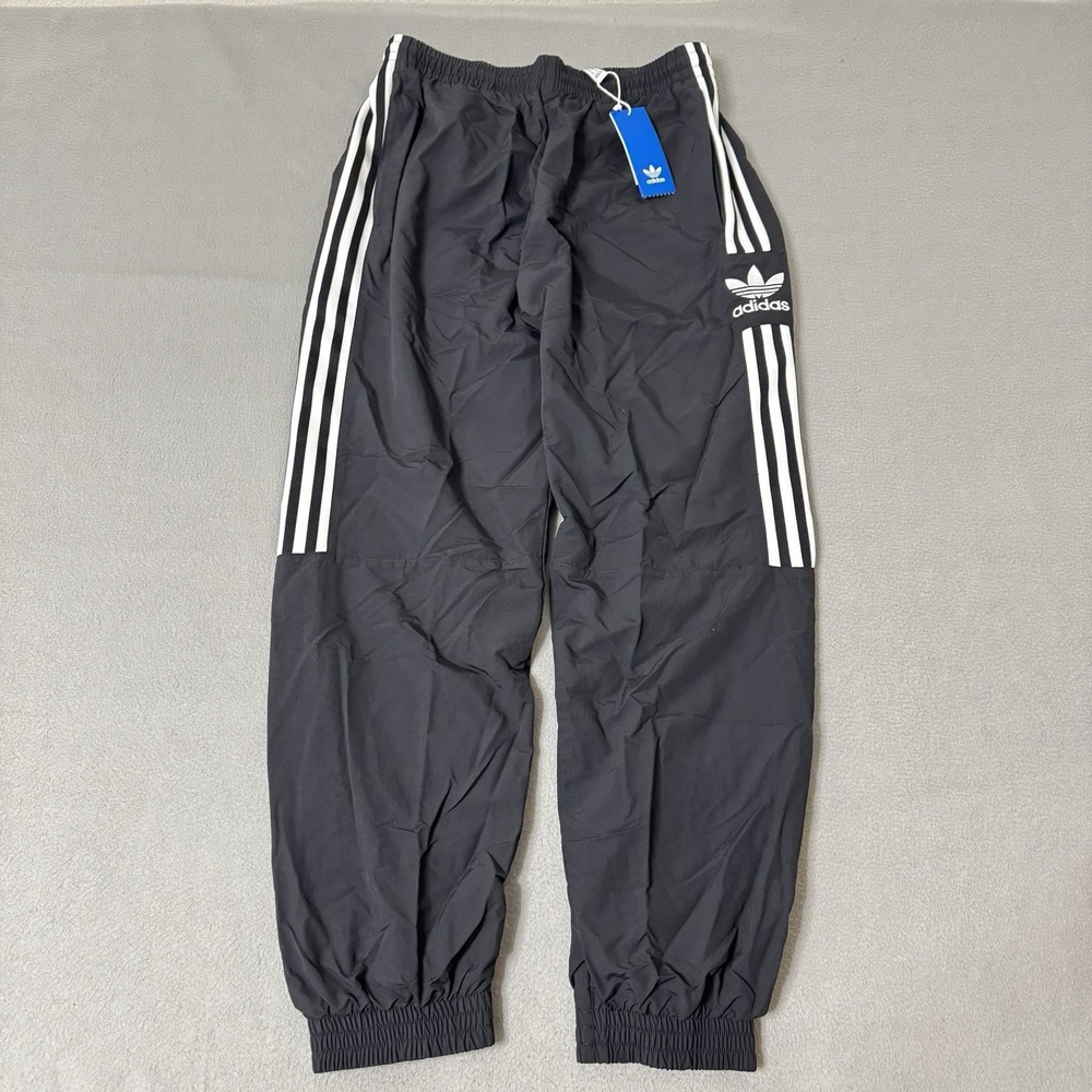 Adidas Track Pants Mens M Black Three Stripe Jogger Gym Running Casual